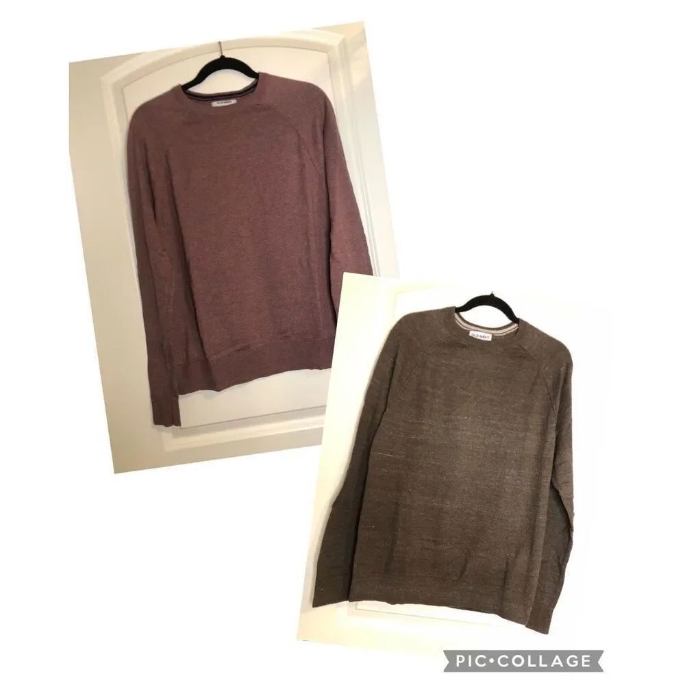 Bundle of 2 Old Navy Men's Sweaters s M 100% Cotton Preppy Casual Work Minimalis